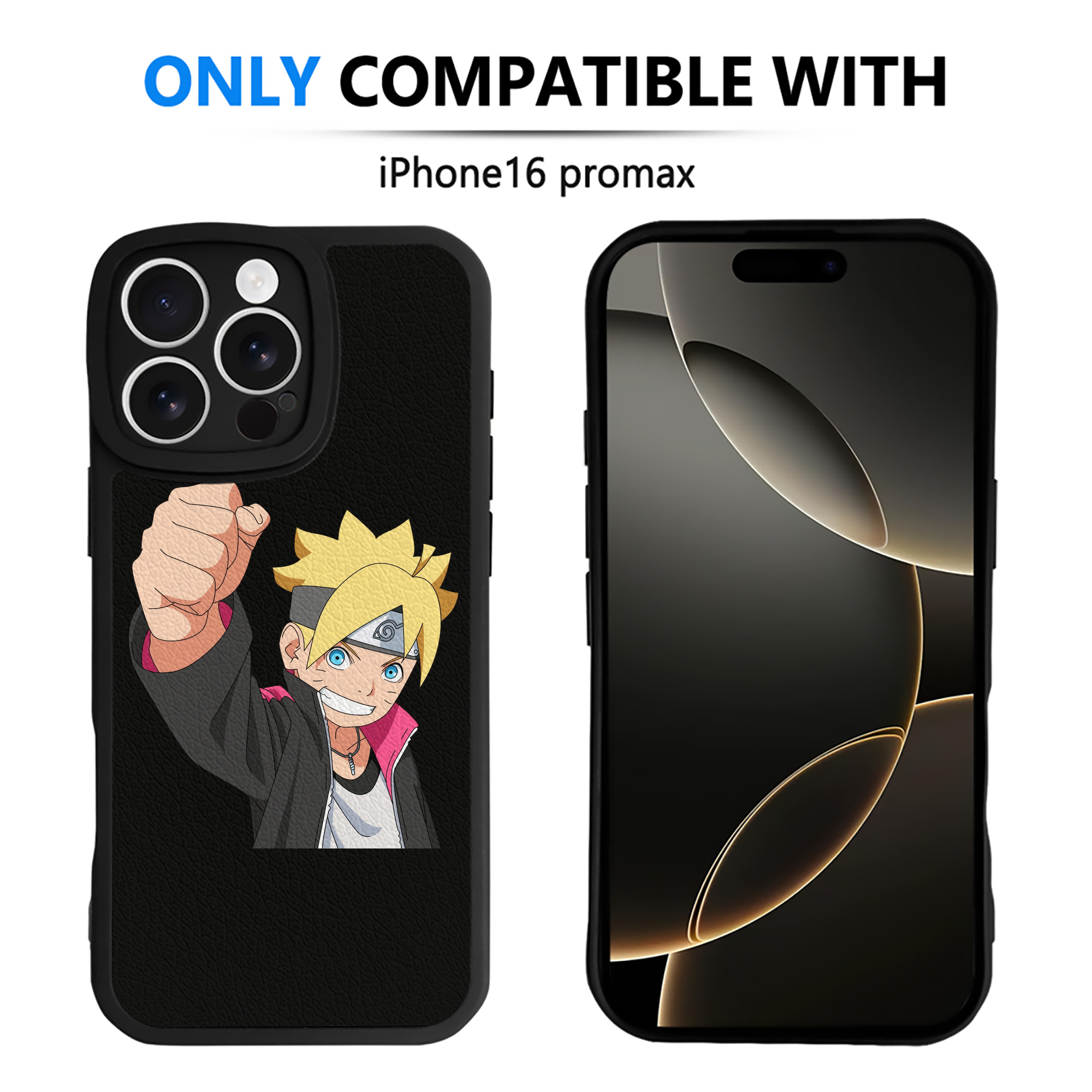 （画像用） NARUTO -ナルト- うずまき ボルト Uzumaki Boruto 【iPhone 16シリーズ対応】シリコンスマホケース（レザー調） 材質：シリコン